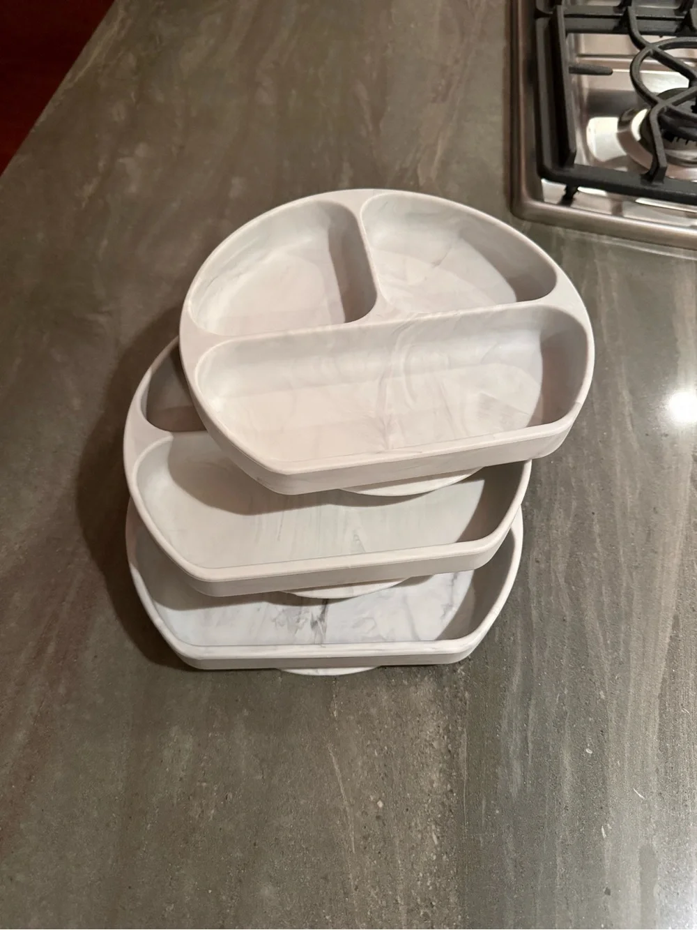 Bumkins Baby Silicone Grip Dish in Marble